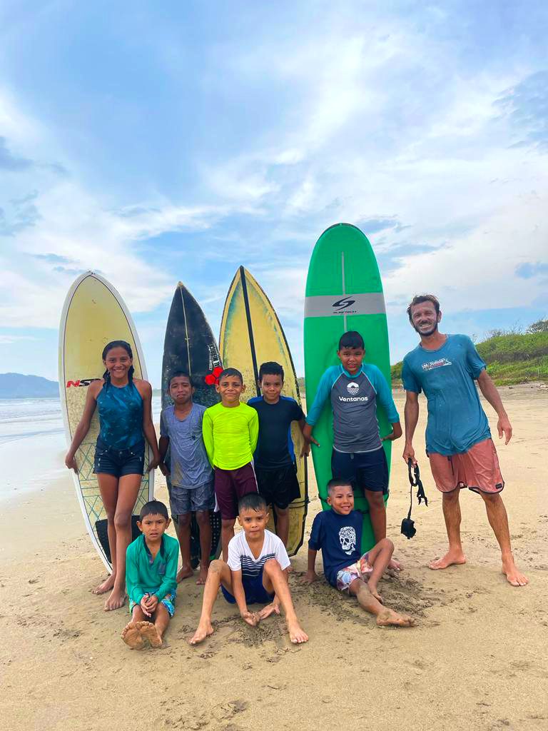 Students and instructors with their boards