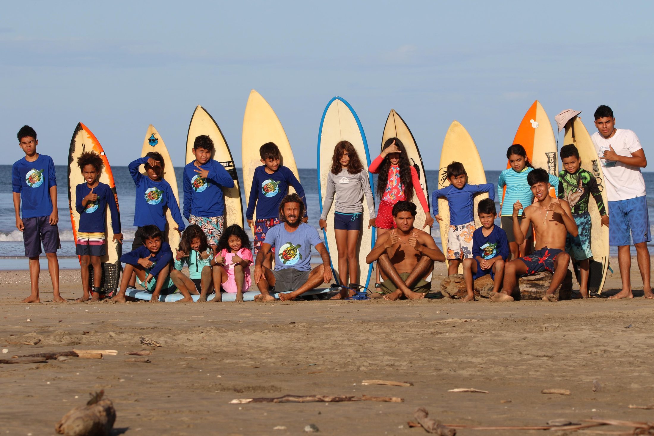 Las Tortuguitas students in their rash guards